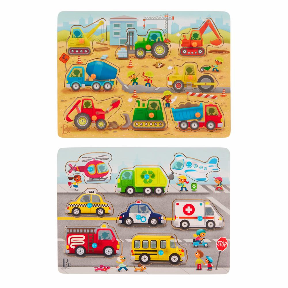 Peek & Explore – Construction Trucks & Vehicles  |  Wooden Toys Shop Wooden Toys