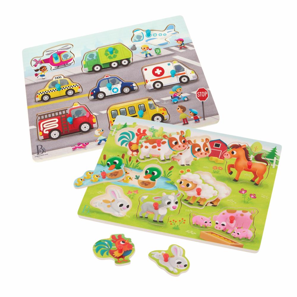 Peek & Explore – Farm Animals & Vehicles  |  Puzzles & Creative Toys Shop Wooden Toys